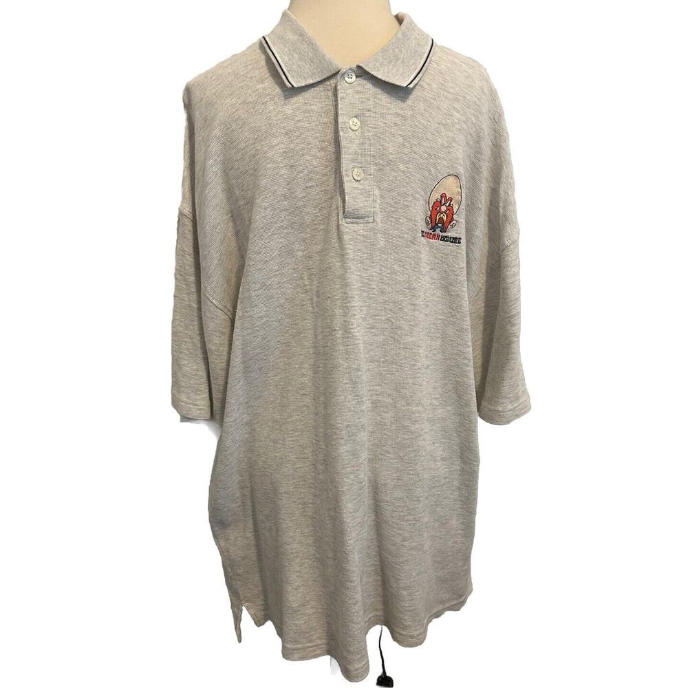 Yosemite Sam Vtg 2000 Men's L Gray Polo Shirt Warner Bros Studio Store Used